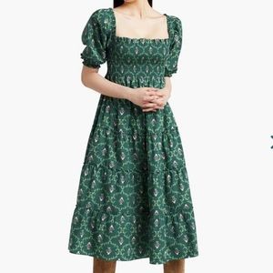 Hill House Nesli Emerald Trellis Nap Dress